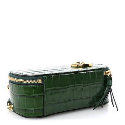 Chloe Calfskin Crocodile Embossed Mini C Vanity Bag Woodsy Green 4 of 11