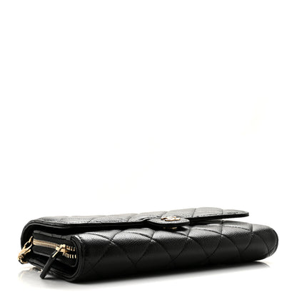 Chanel Caviar Quilted Phone Holder Wallet on Removable Chain Black 4 of 13