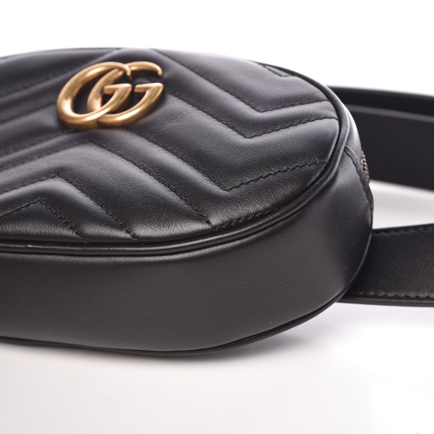 Gucci Calfskin Matelasse GG Marmont Belt Bag 105 42 Black 9 of 9