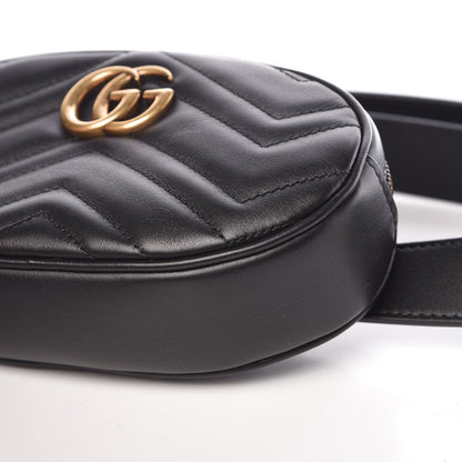 Gucci Calfskin Matelasse GG Marmont Belt Bag 105 42 Black 9 of 9