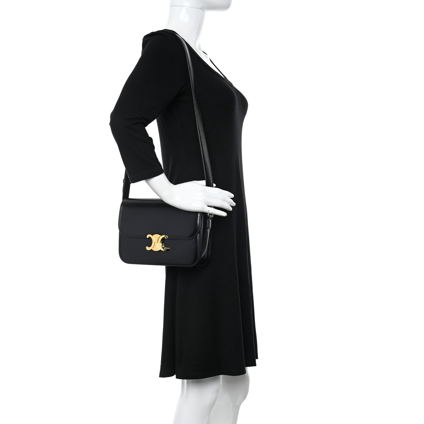 Shiny Calfskin Medium Triomphe Black