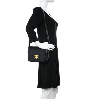 Celine Shiny Calfskin Medium Triomphe Black 2 of 17
