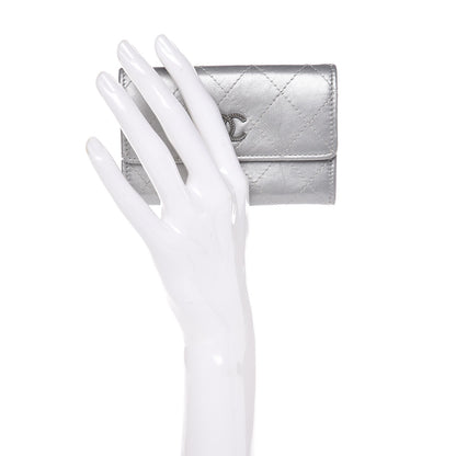 Chanel Metallic Calfskin Quilted Palette Card Holder Silver 2 of 9