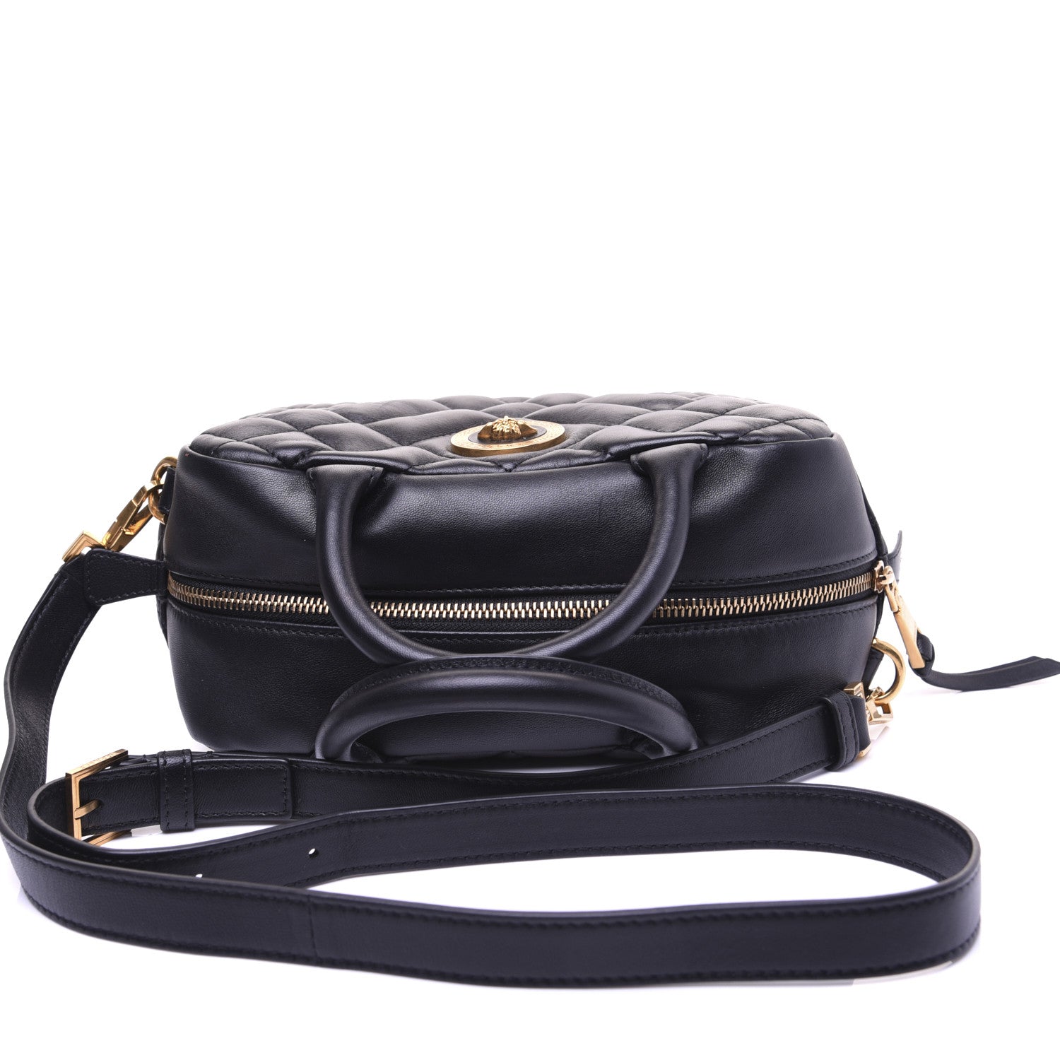 Versace Nappa Quilted Icon Bowler Bag Black 12 of 14