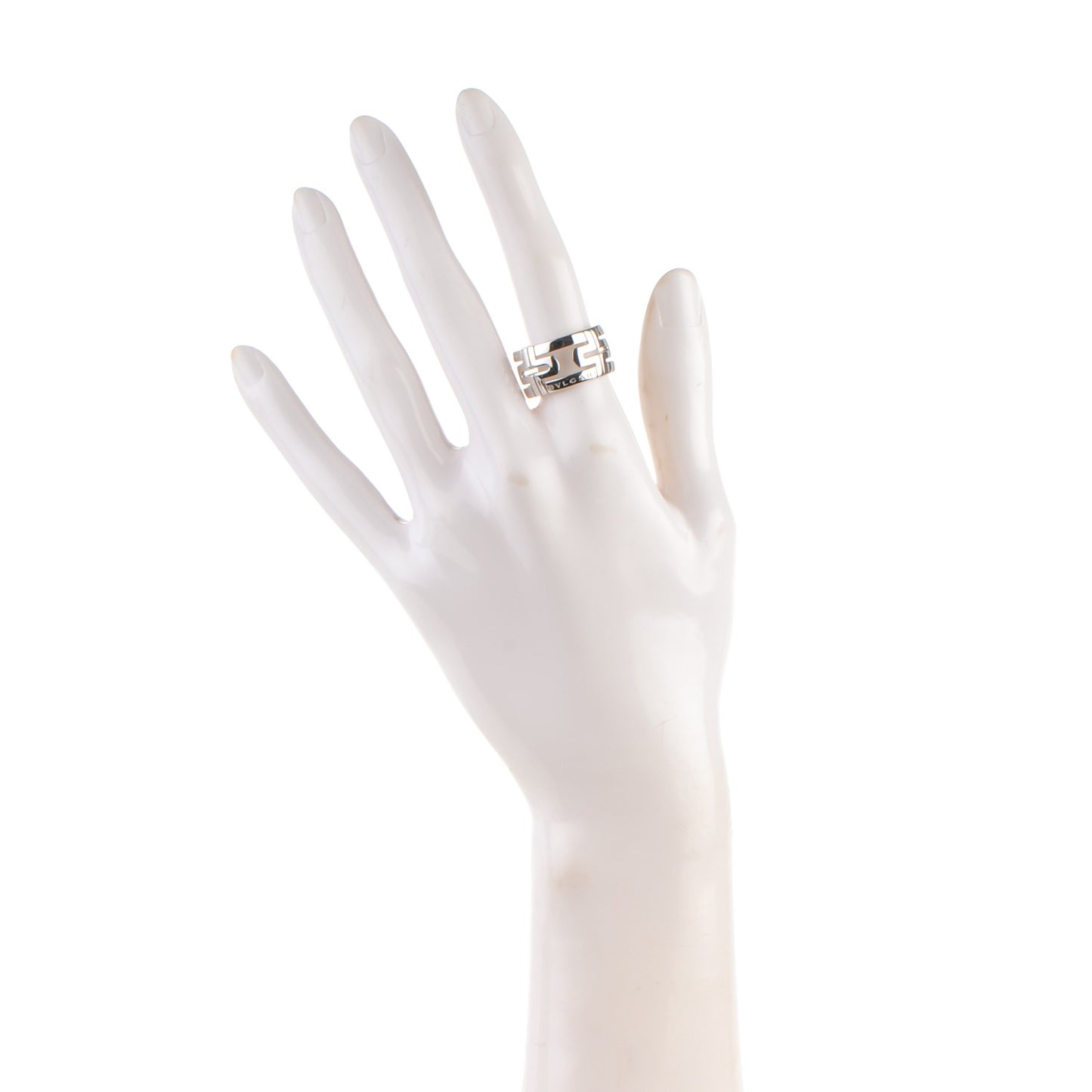 18K White Gold Small Parentesi Ring 7.5