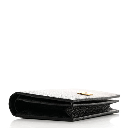 Gucci Pebbled Calfskin GG Marmont Card Case Black 4 of 8