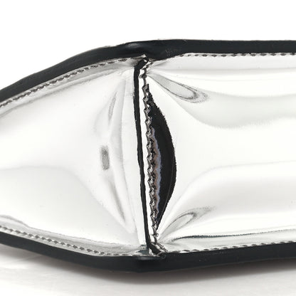 Prada Spazzolato Metal Triangle Logo Triangle Patterned Mini Shoulder Bag Argento 8 of 9