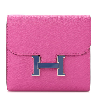 Hermes Epsom Enamel Constance Short Wallet Magnolia Bleu Brighton 1 of 13