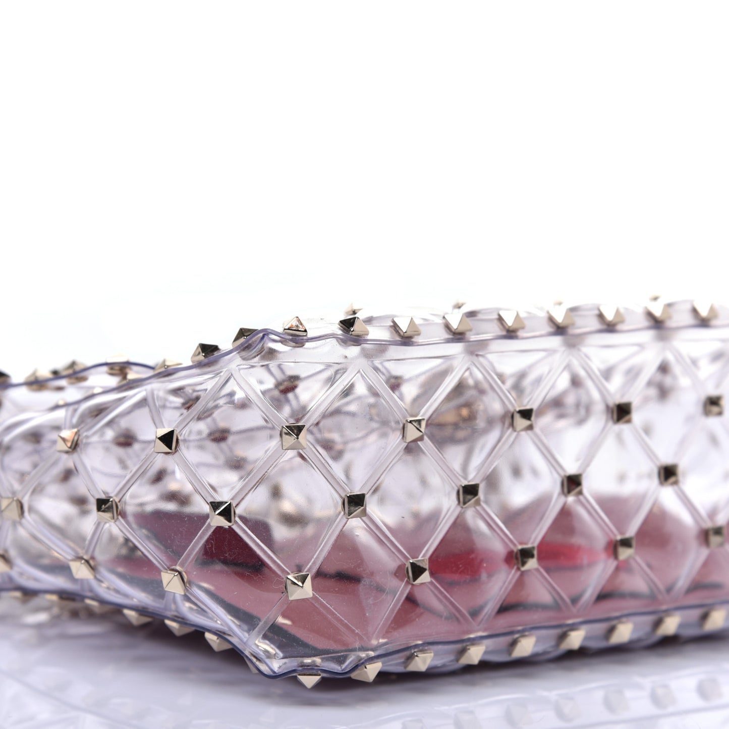 PVC Medium Rockstud Spike Shoulder Bag