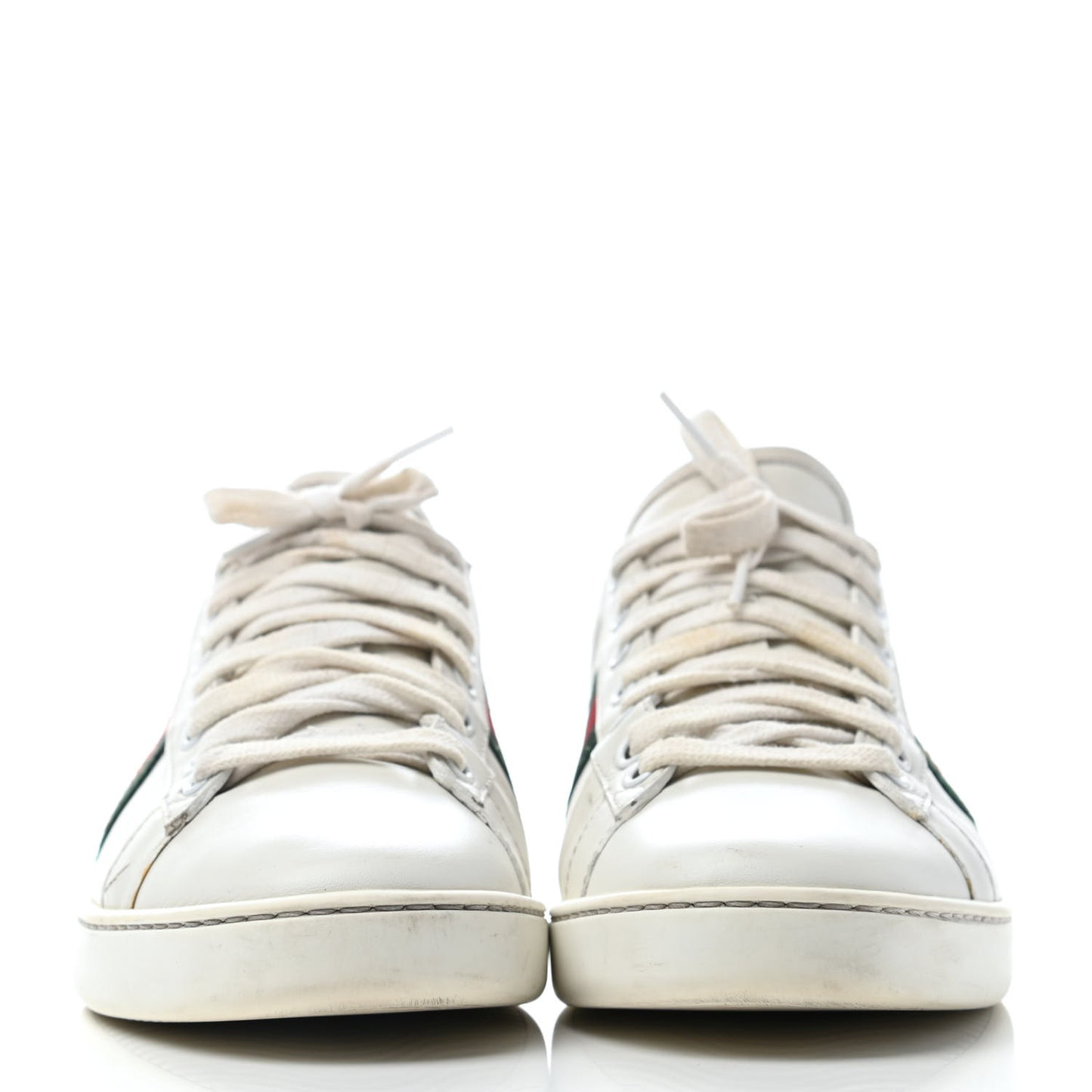 Calfskin Ayers Bee Embroidered Womens Ace Sneakers 39 White Green