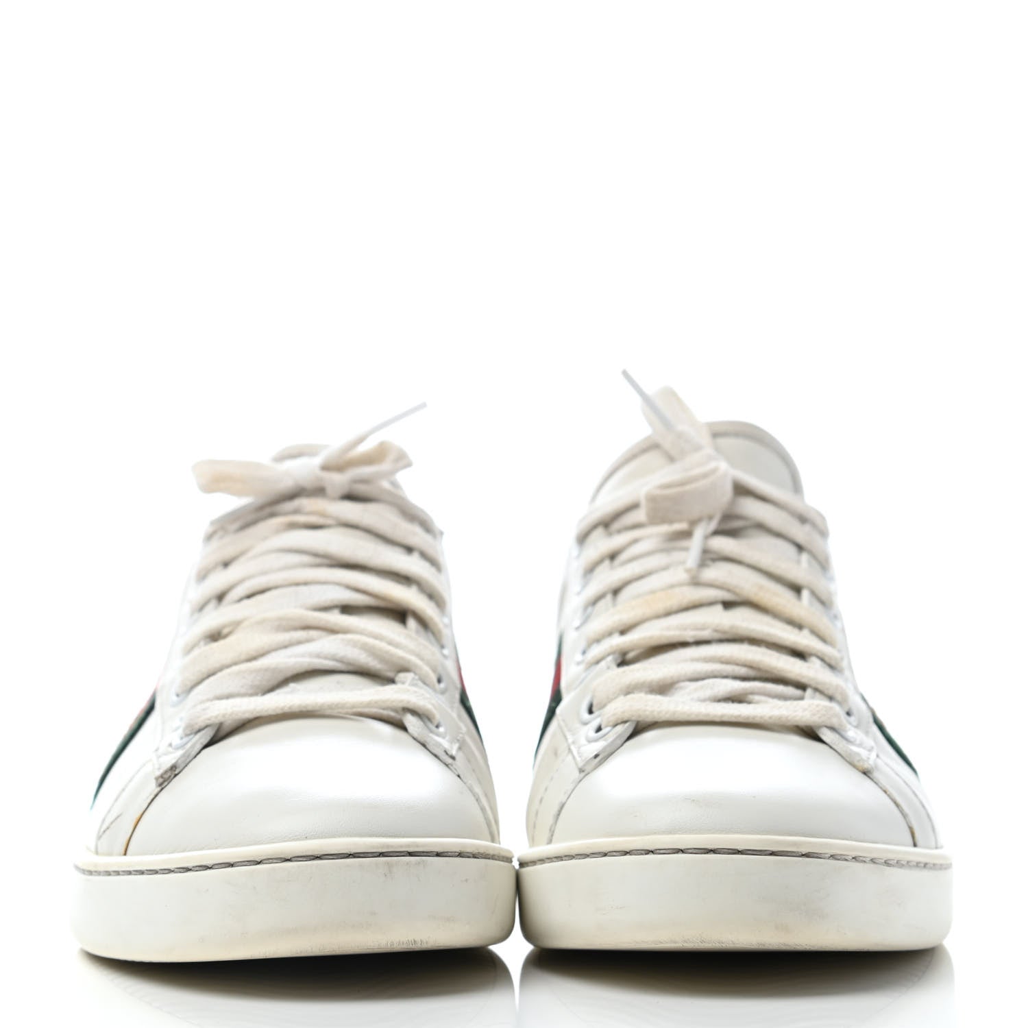 Gucci Calfskin Ayers Bee Embroidered Womens Ace Sneakers 39 White Green 2 of 6