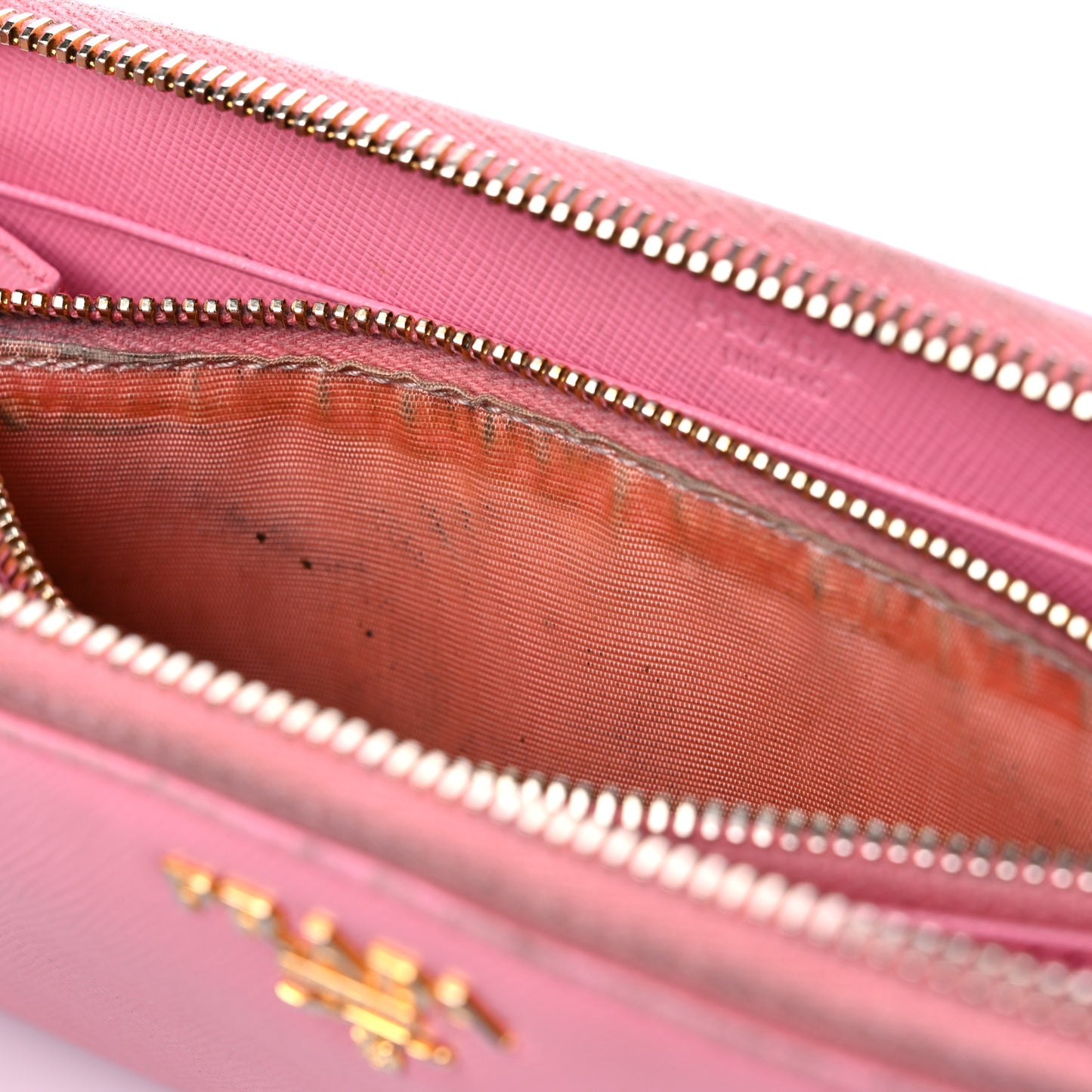 Saffiano Metal Zip Around Wallet Geranio