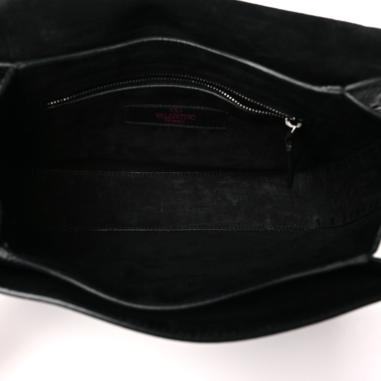 Valentino Garavani Pebbled Calfskin Onyx Medium Guitar Strap Rockstud Rolling Flap Love Blade Saddle Bag  Black 5 of 9