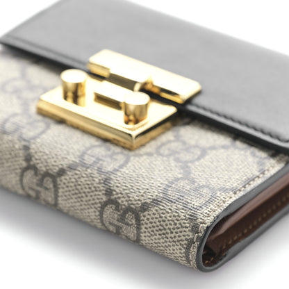Gucci GG Supreme Monogram Calfskin Padlock Wallet Beige Black 8 of 9
