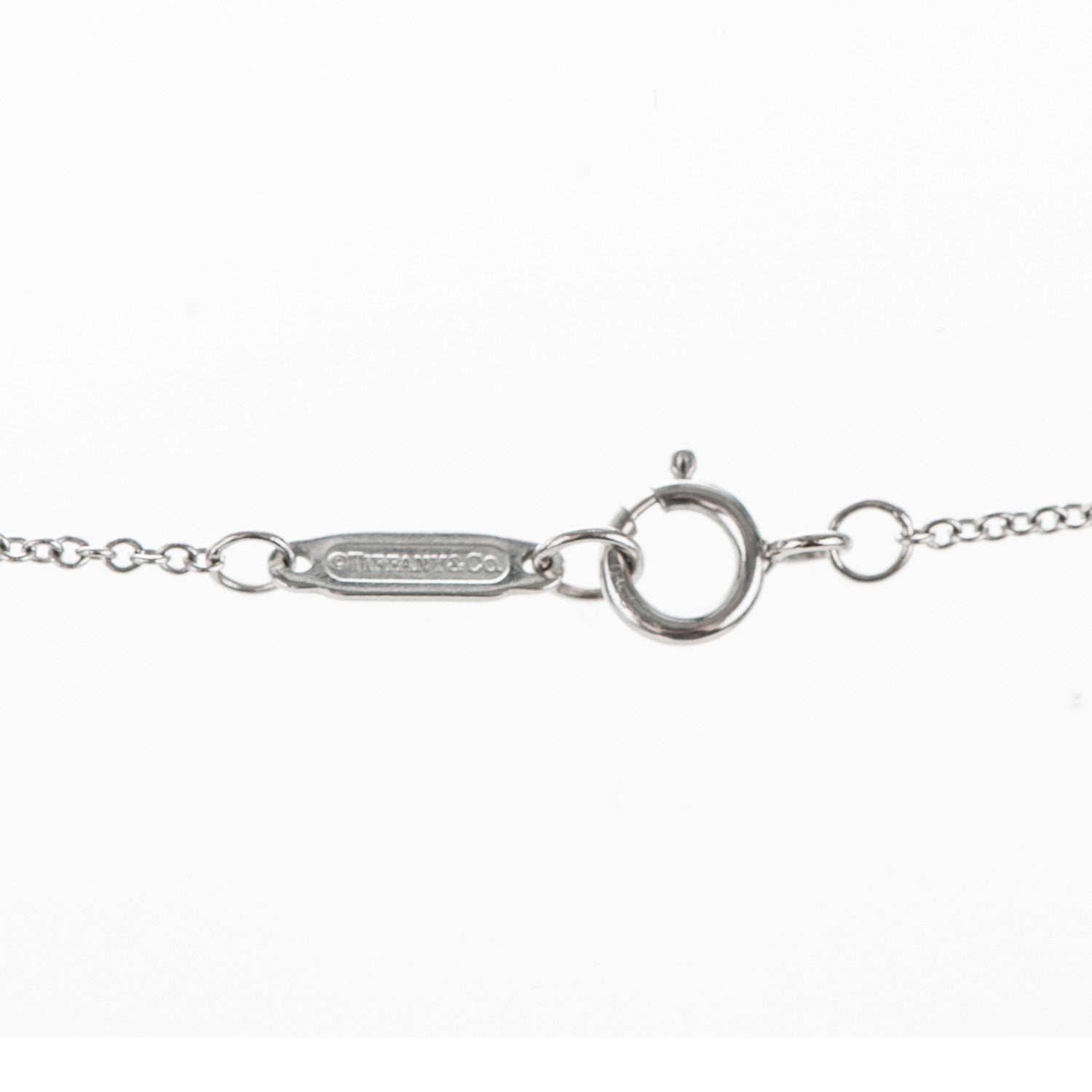 Tiffany 18K White Gold Diamond Crown Key Pendant Necklace 6 of 7