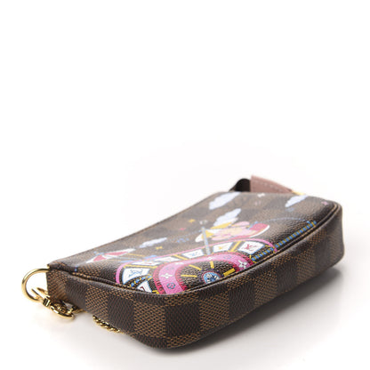Louis Vuitton Damier Ebene 2020 Christmas Animation Big Wheel Mini Pochette Accessories Rose Ballerine 4 of 8