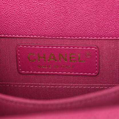 Chanel Caviar Quilted North South Boy Flap Fuchsia 6 of 11