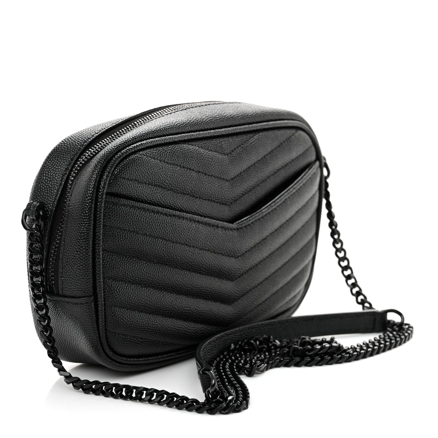 Grain De Poudre Matelasse Monochrome Monogram Mini Lou Camera Bag Black