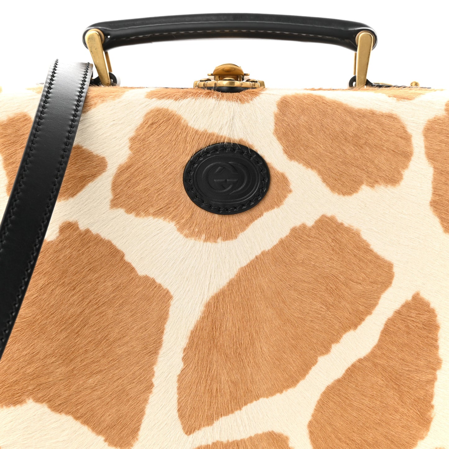 Pony Hair Giraffe Print Small Suitcase