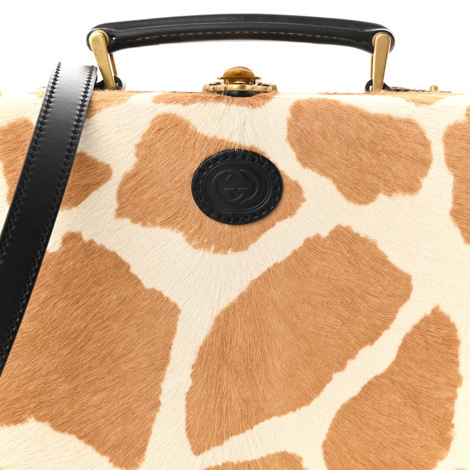 Gucci Pony Hair Giraffe Print Small Suitcase 7 of 13