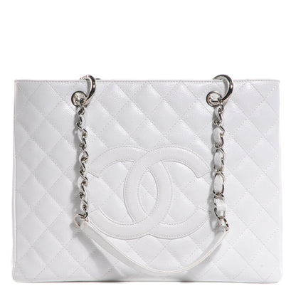Chanel Caviar Quilted Grand Shopping Tote GST White 1 of 8