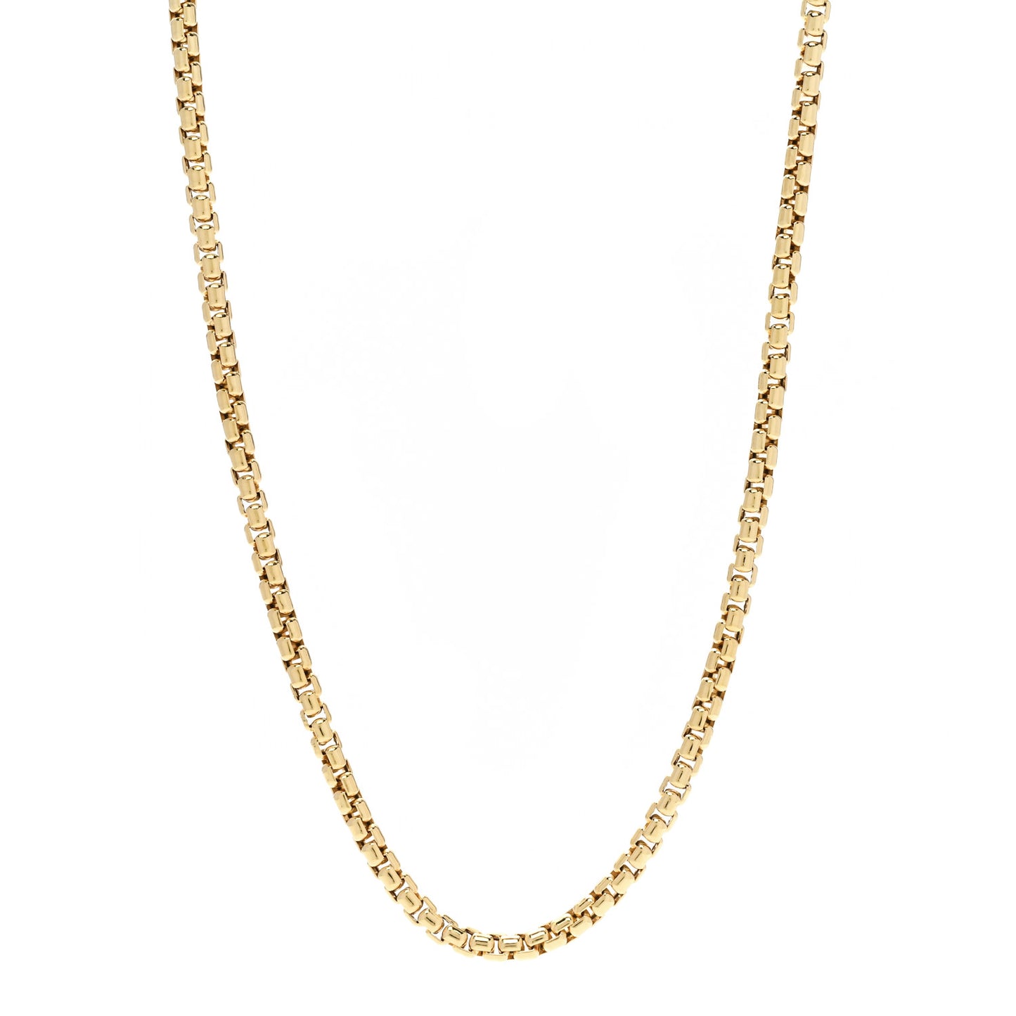 18K Yellow Gold 3.4mm Box Chain Necklace