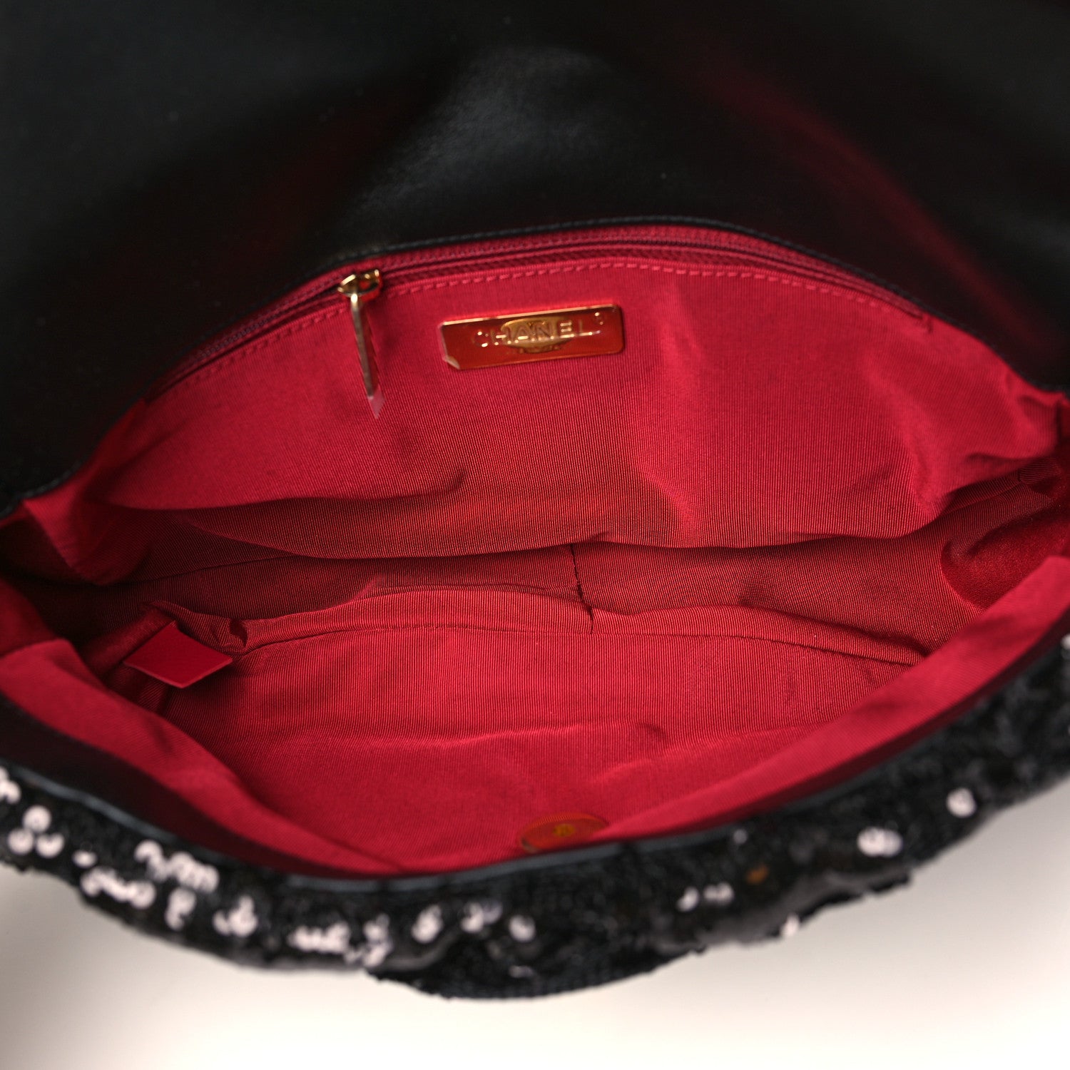 Chanel Sequin Quilted Large Chanel 19 Flap Black 5 of 9