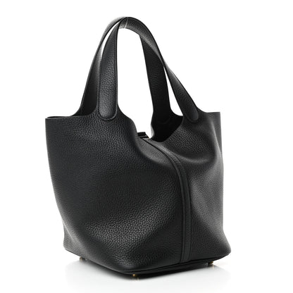 Hermes Taurillon Clemence Picotin Lock 22 MM Black 2 of 4