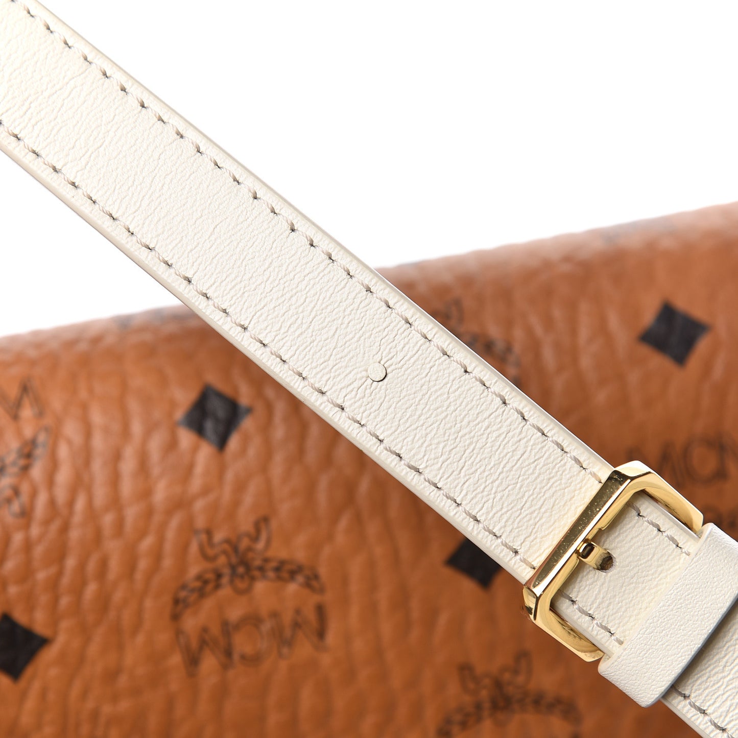 Visetos Calfskin Small Patricia Crossbody Bag Cognac White