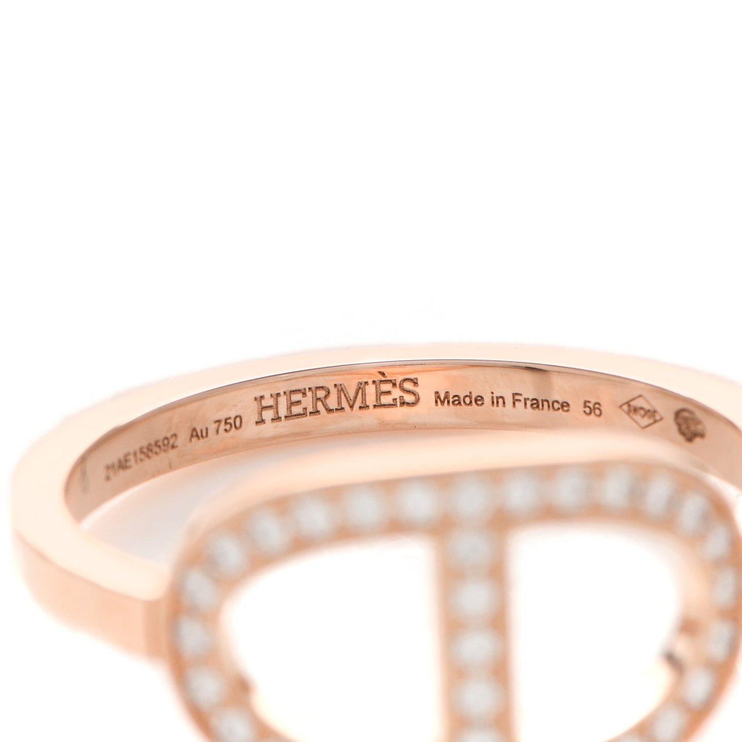 18K Rose Gold Diamond Chaine d'Ancre Contour Ring 56 7.75