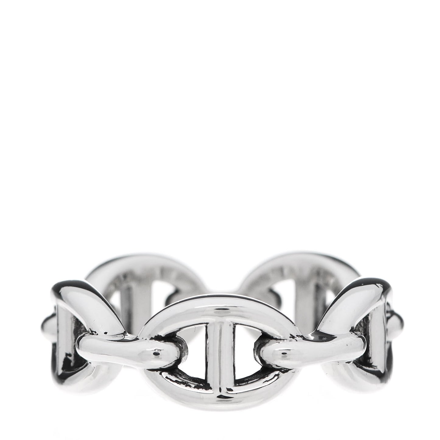 Sterling Silver PM Chaine d'Ancre Enchainee Band Ring 53 6.5