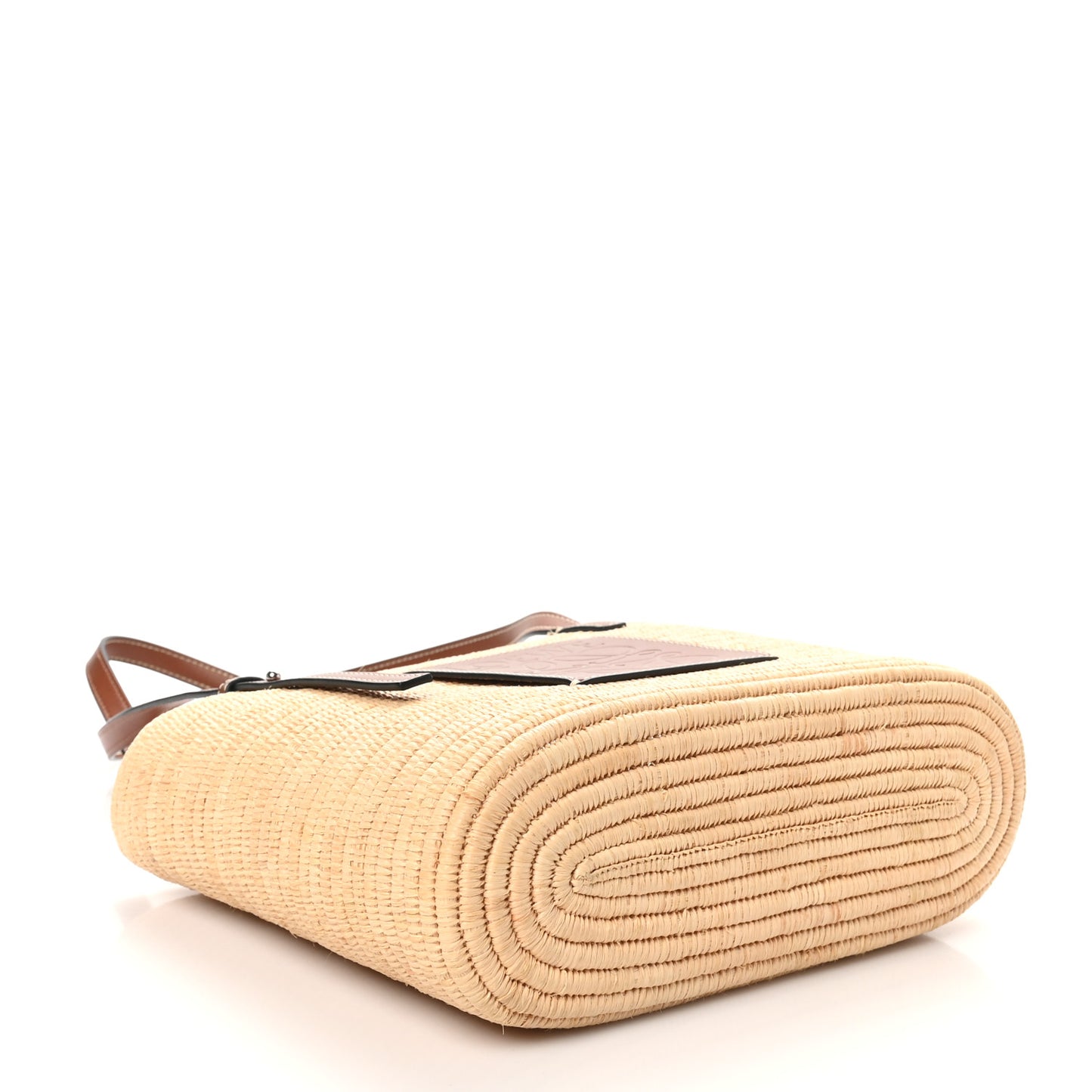 Raffia Small Square Basket Tote Bag Natural Tan