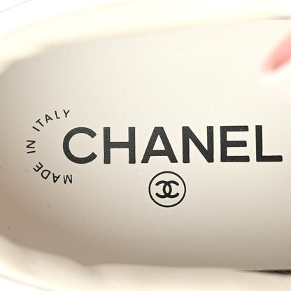 Chanel Calfskin Womens CC Sneakers 38 White Pink 8 of 10