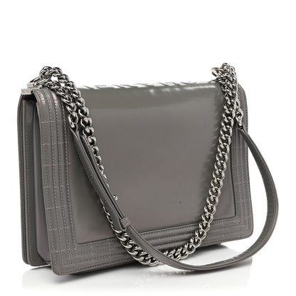 Chanel Glazed Calfskin Large Boy Flap Grey 2 of 18