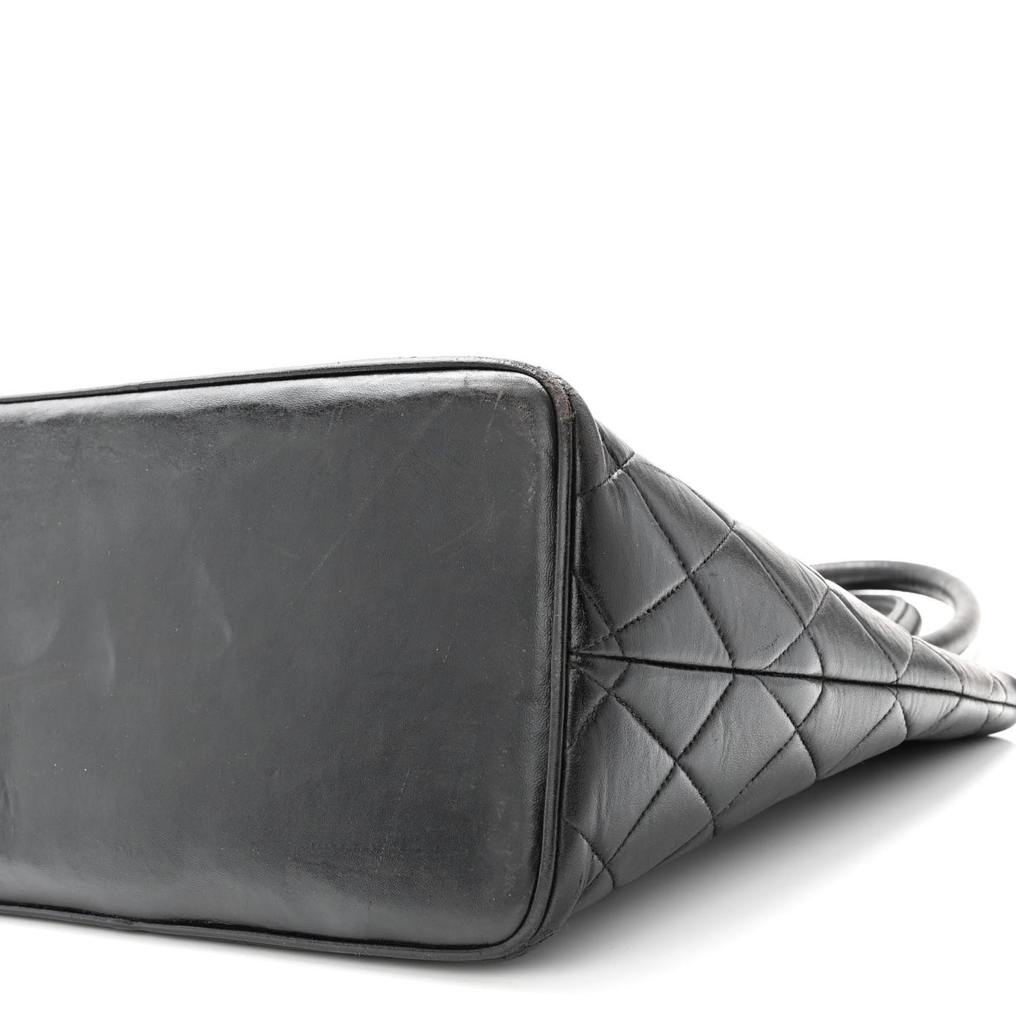 Lambskin Quilted Medallion Tote Black