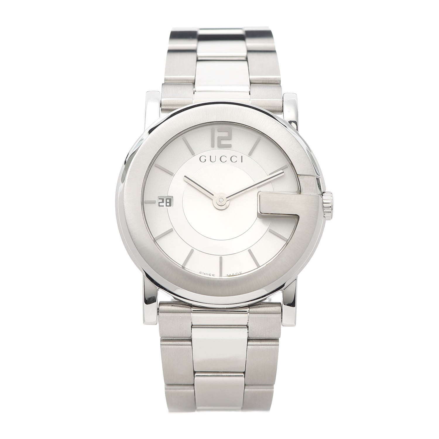 Gucci Stainless Steel 36mm G-Round Quartz Watch White 1 of 6