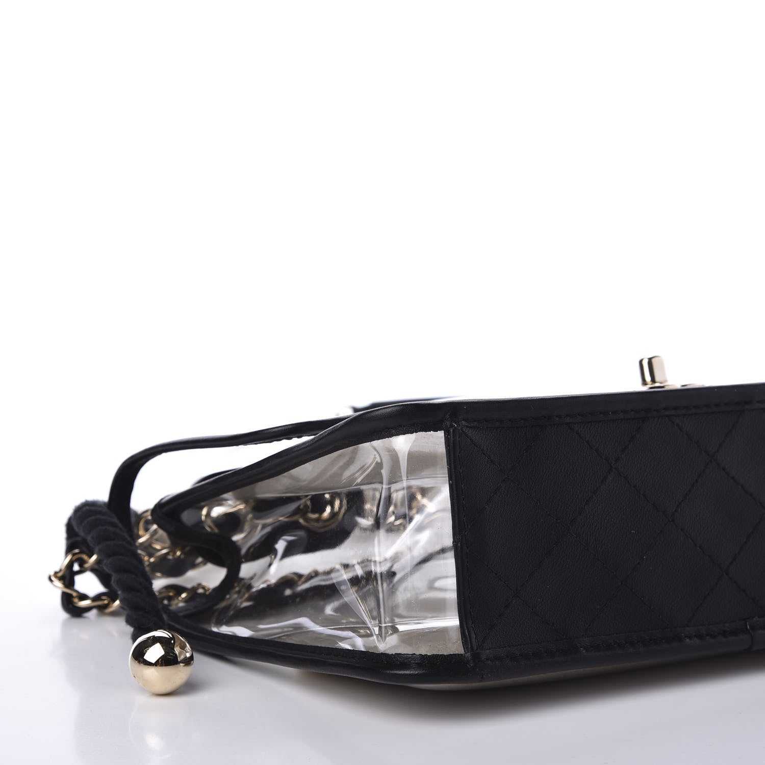 Chanel Lambskin PVC Sand By The Sea Flap With Pearl Strap Black 5 of 9