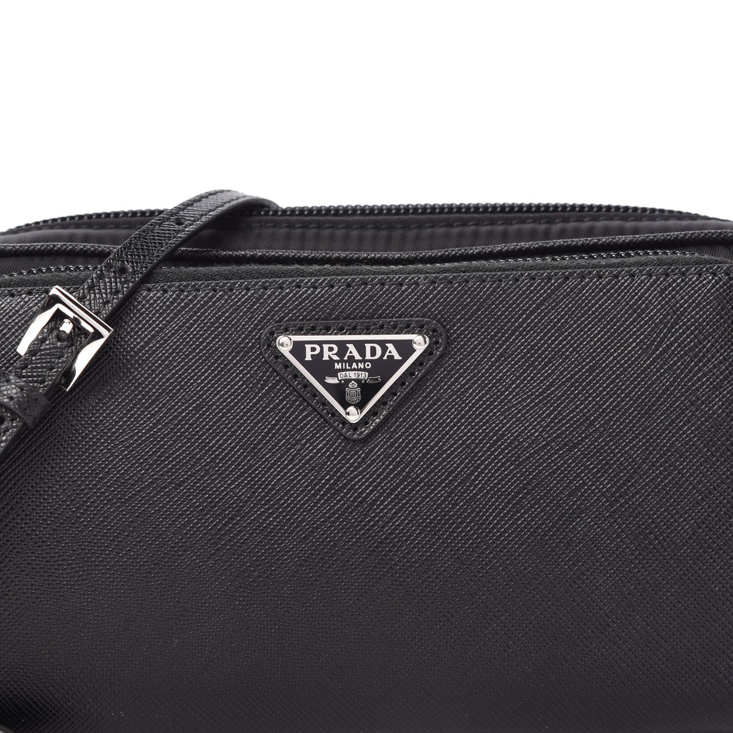 Prada Saffiano Tessuto Nylon Vela Mini Crossbody Bag Black 9 of 10