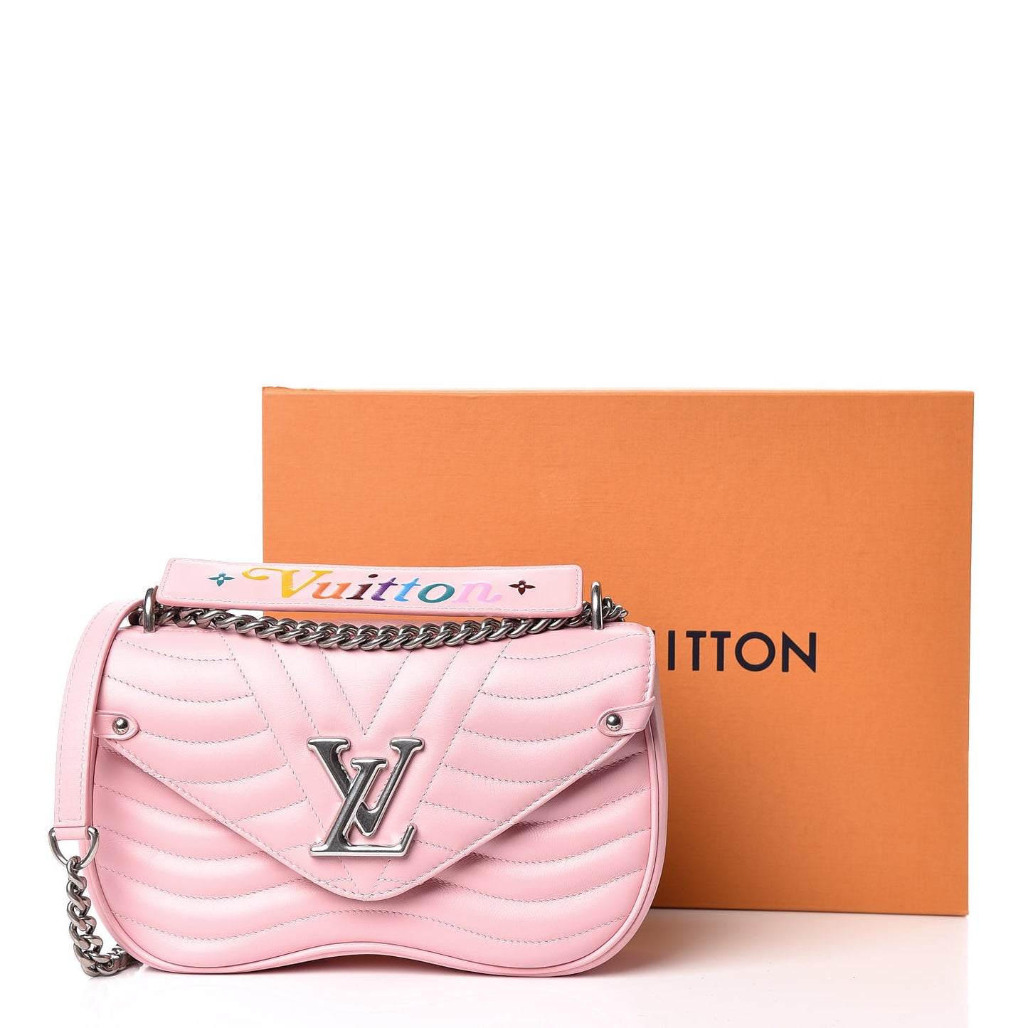Calfskin New Wave Chain MM Smoothie Pink