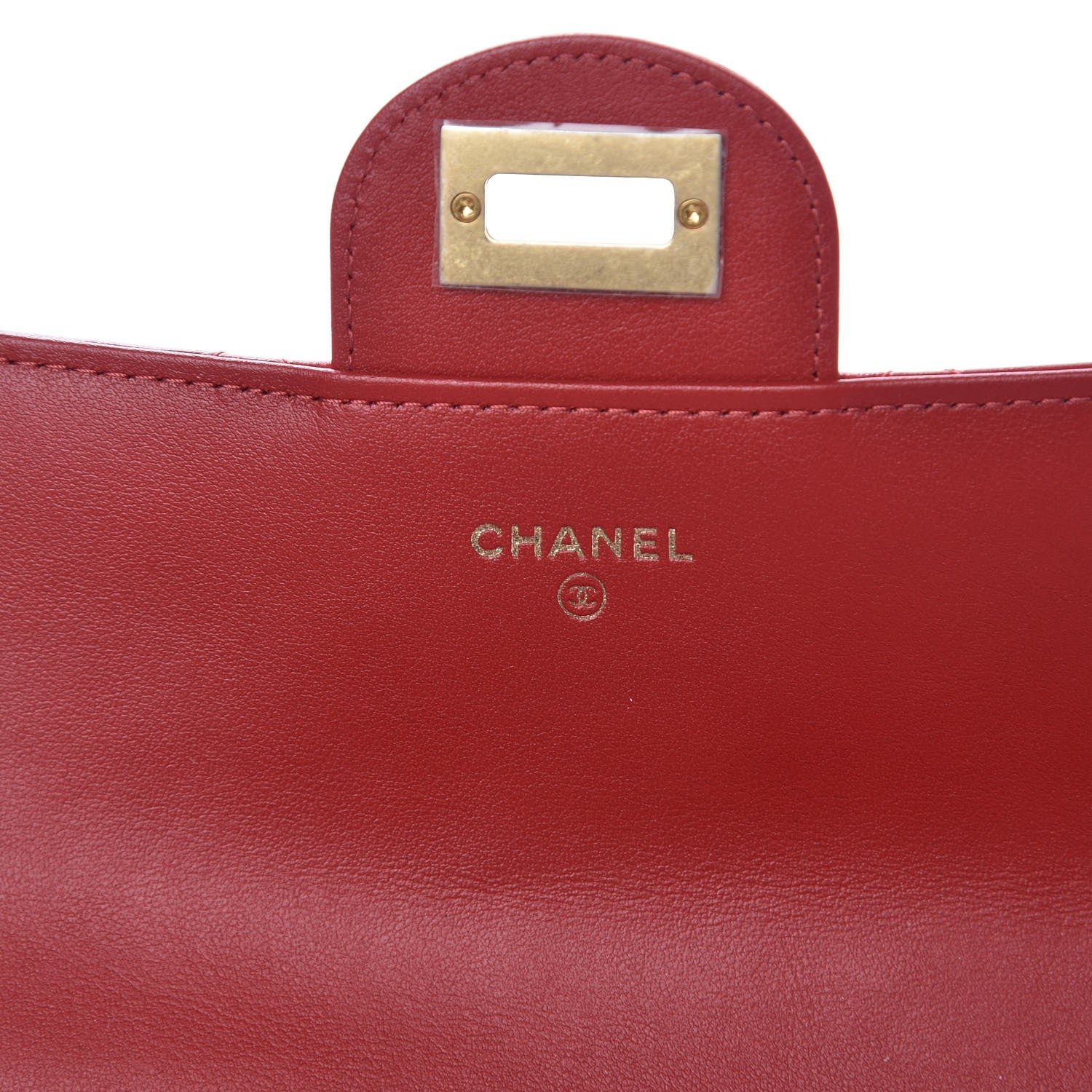 Chanel Aged Calfskin Quilted Large Reissue Gusset Flap Wallet Red 6 of 9