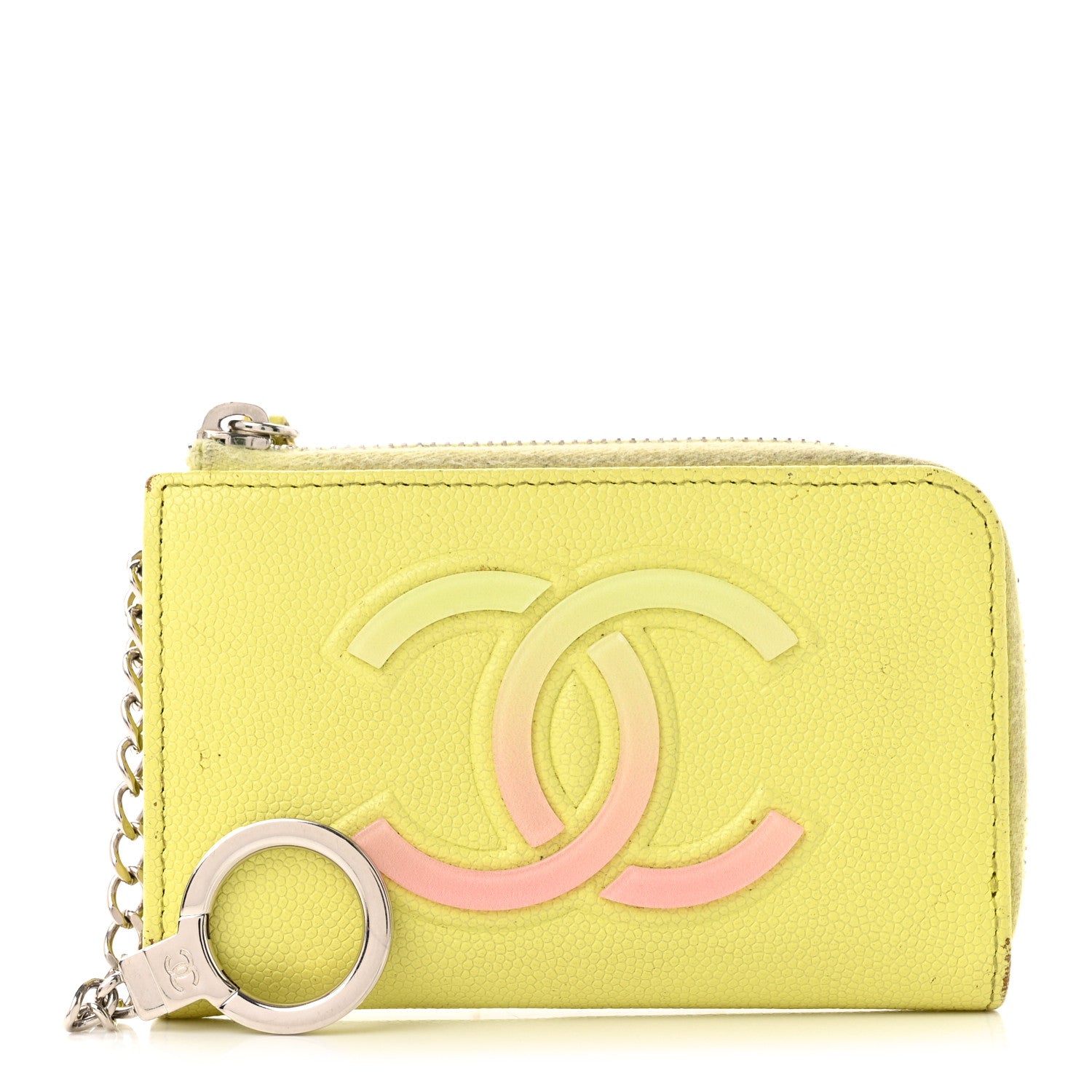 Chanel Caviar Key Holder Case Light Pink Light Green 1 of 11