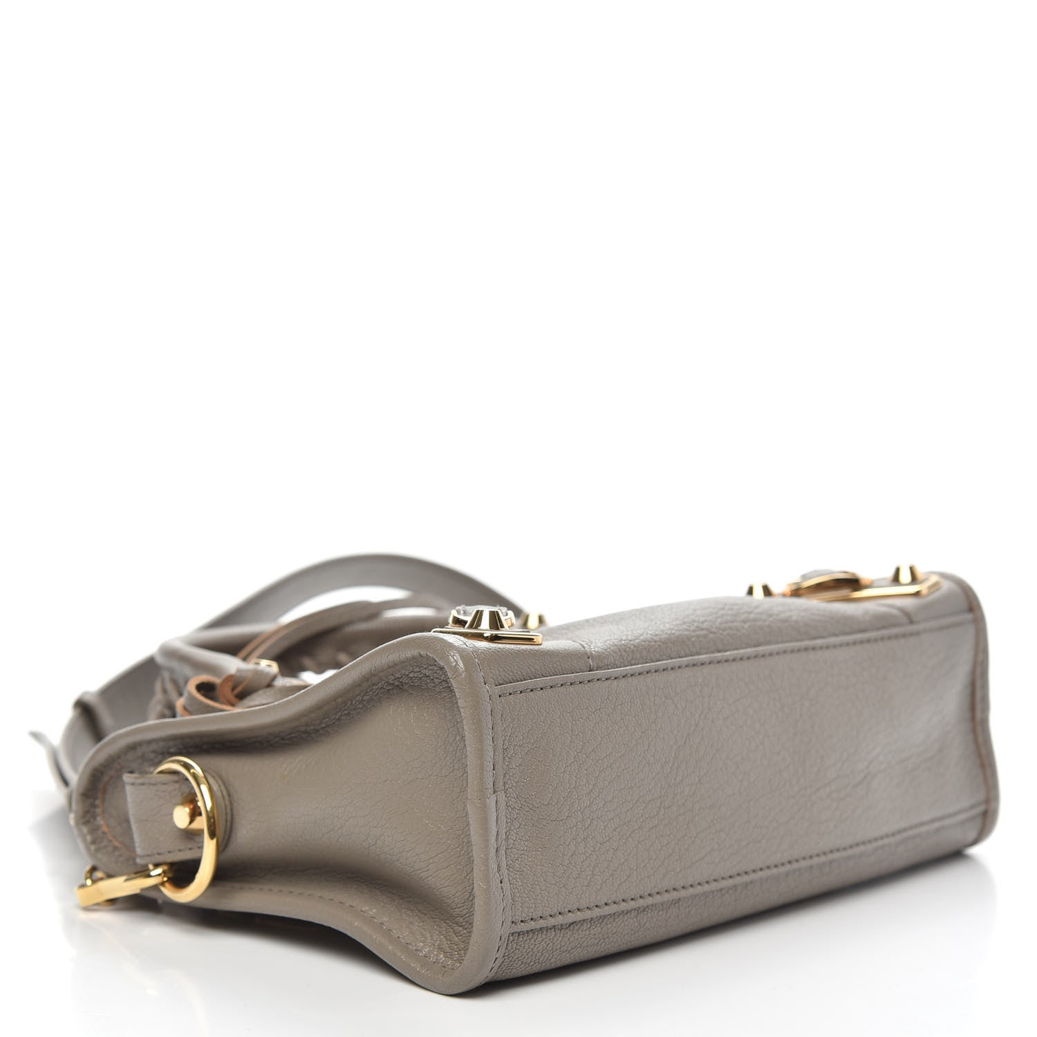 Balenciaga Chevre Gold Metallic Edge Hardware Mini City Gris Taupe 4 of 9