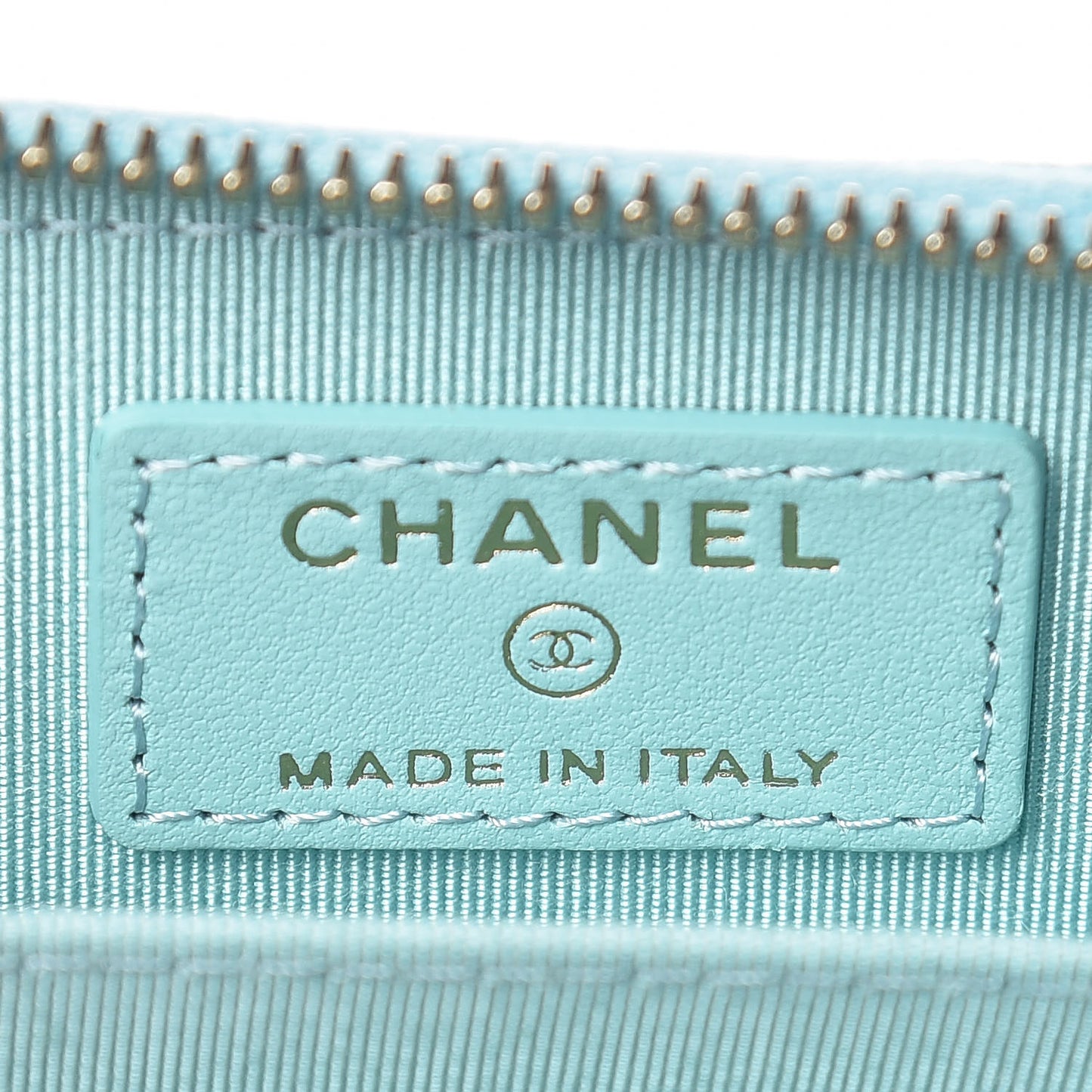 Caviar Quilted Zip Coin Purse Light Blue