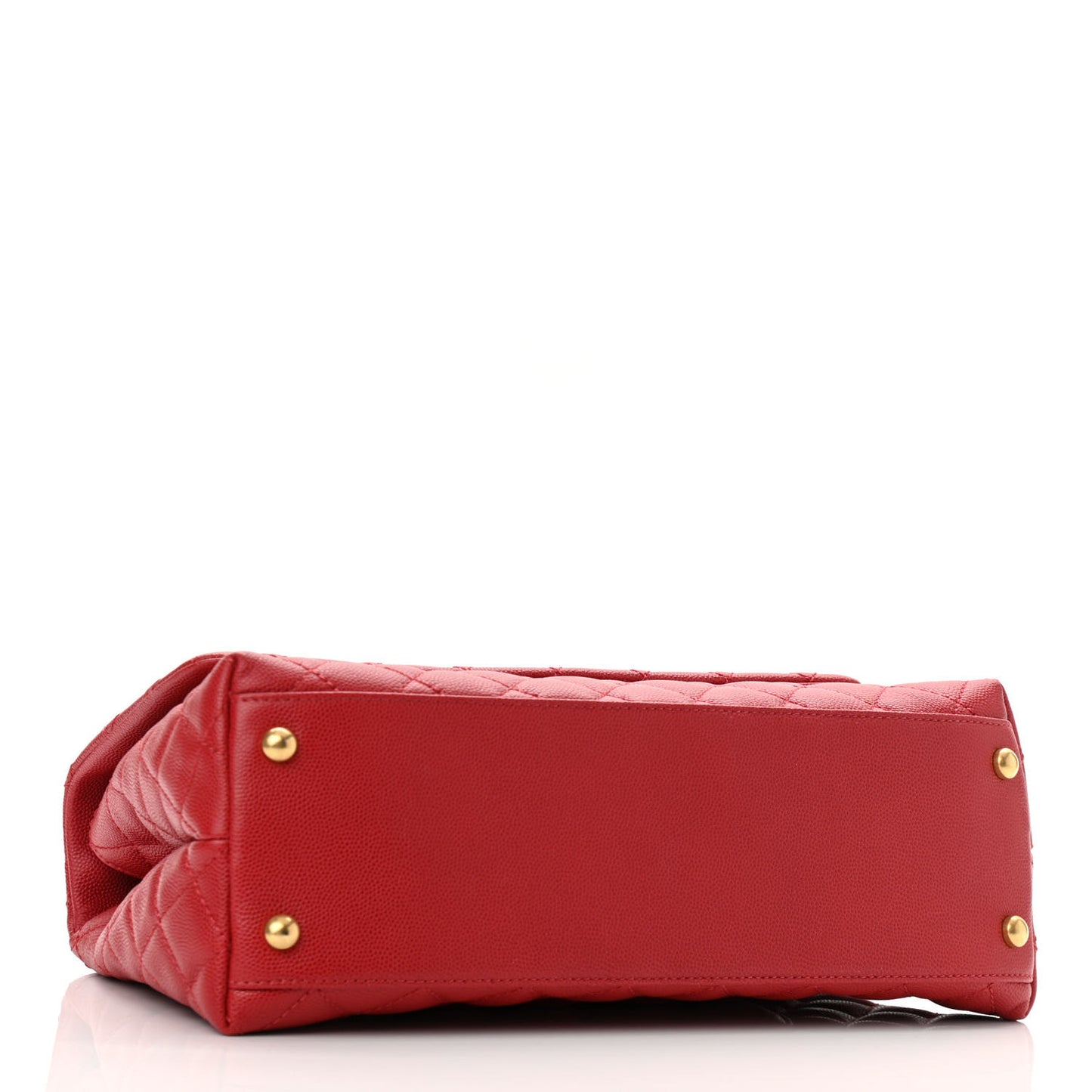 Caviar Quilted Small Coco Handle Flap Red