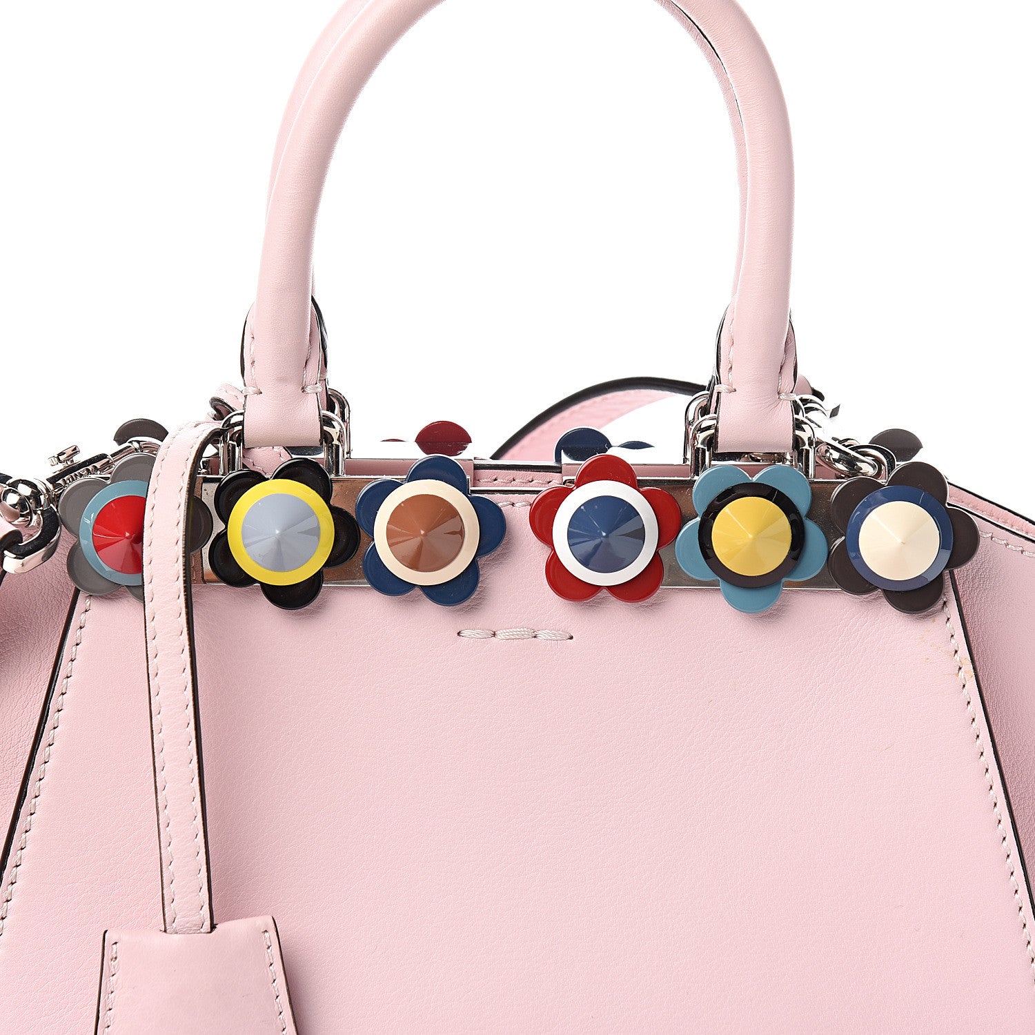 Fendi Vitello Dolce Plexiglass Flowerland Studded Mini 3Jours Tote Peonia Multicolor 10 of 10