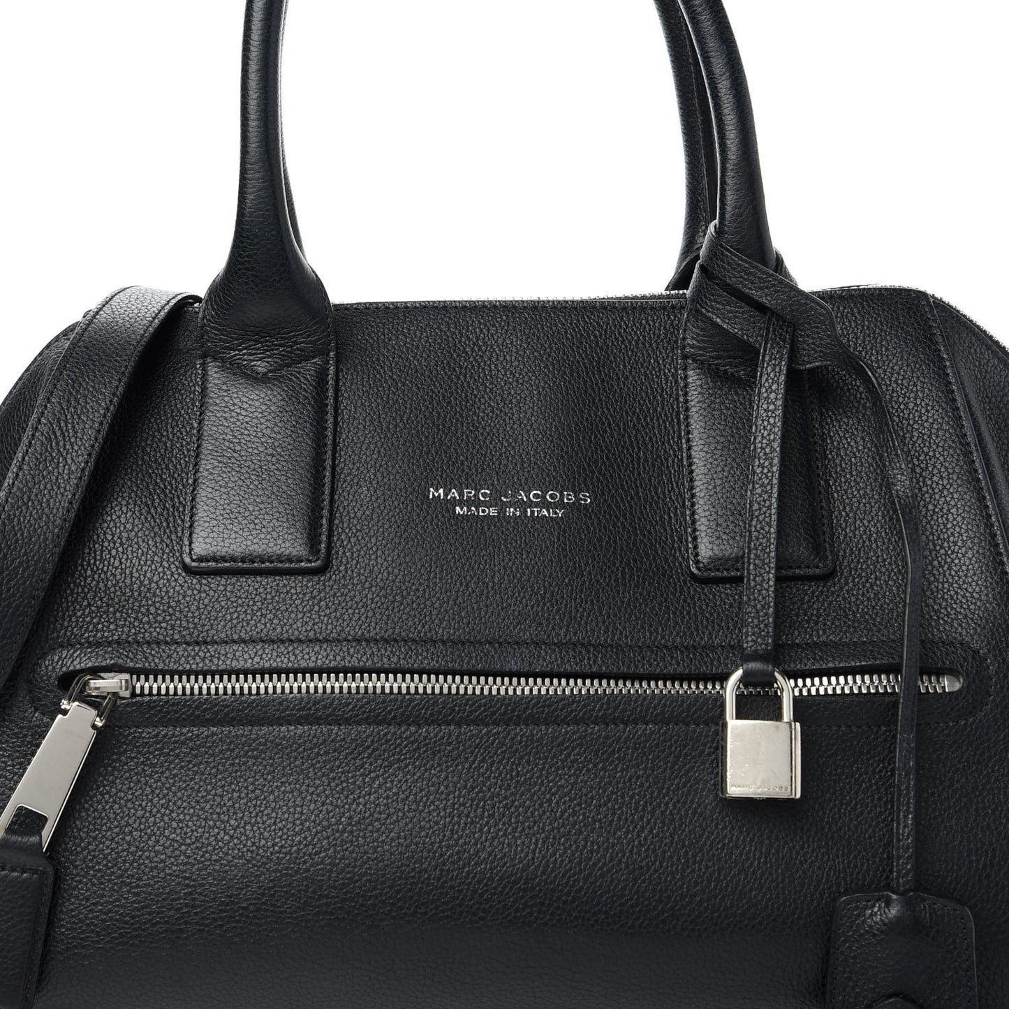 Textured Calfskin Small Incognito Satchel Black