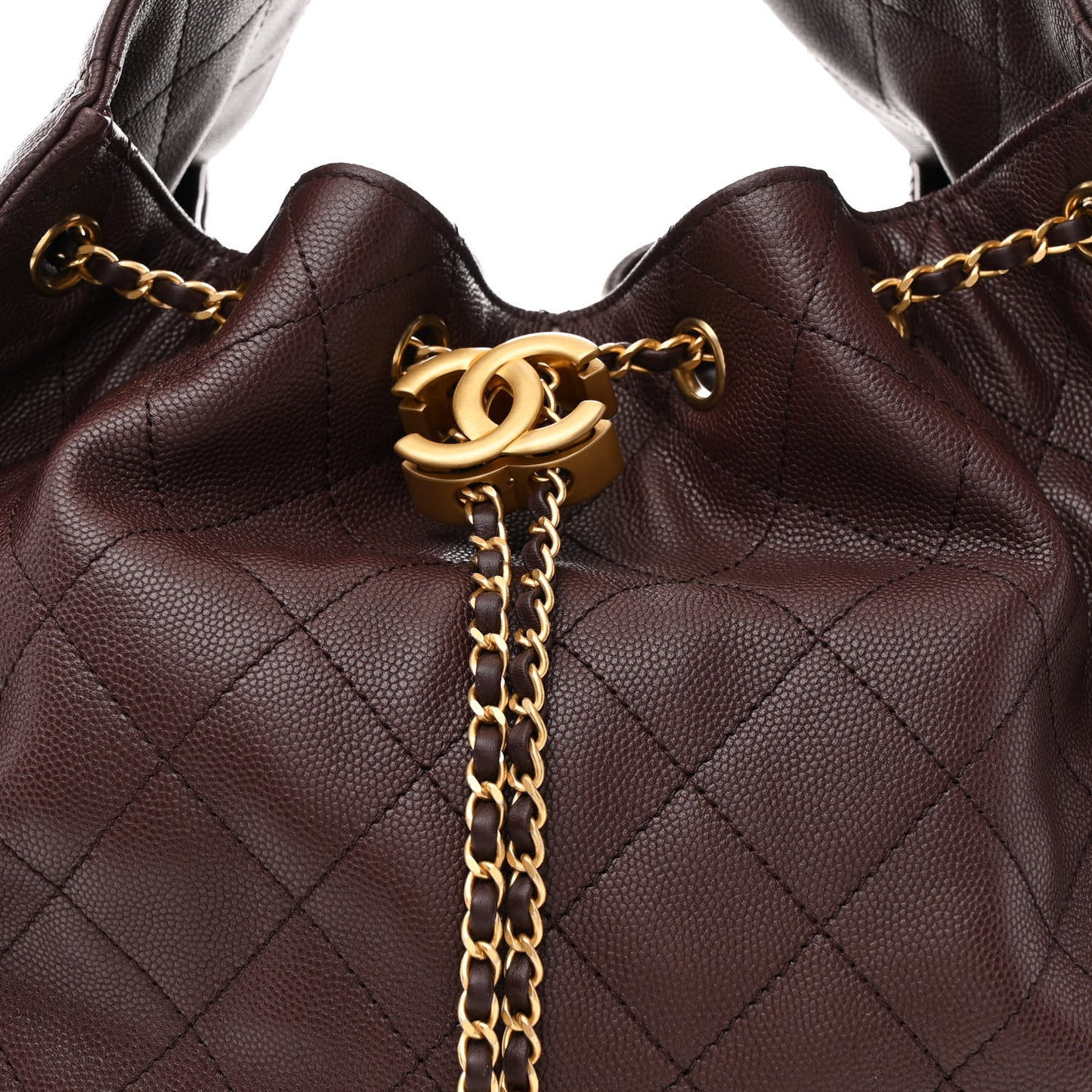 Caviar Quilted Medium Chanel 25 Handbag Dark Brown