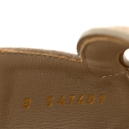 Chanel Suede Calfskin Platform CC Sandals 37.5 Dark Beige 9 of 10