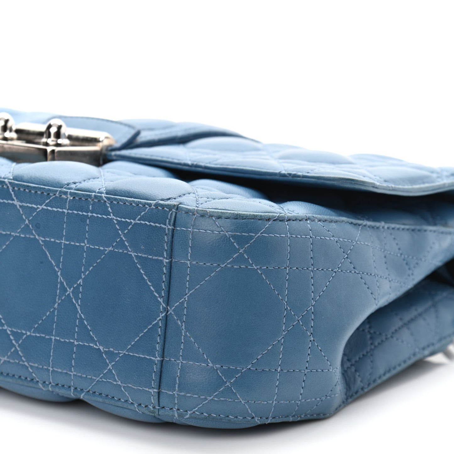 Lambskin Cannage Medium Miss Dior Flap Blue