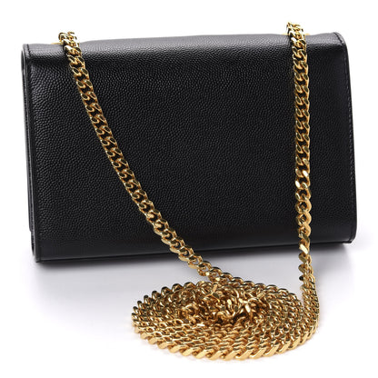 Saint Laurent Grain De Poudre Small Monogram Kate Satchel Black 3 of 10